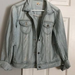 Distressed denim jacket